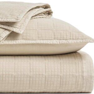 EVERGRACE Stonewashed Cotton Quilt Set King Size, Ultra Soft Oversized